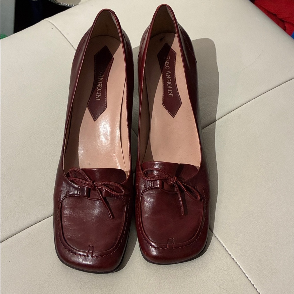 Enzo Angiolini Burgundy Leather Heels